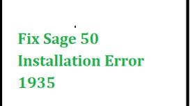 Fix Sage 50 Installation Error 1935
