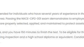 NACE Certification NACE-CIP2-001 Ex...